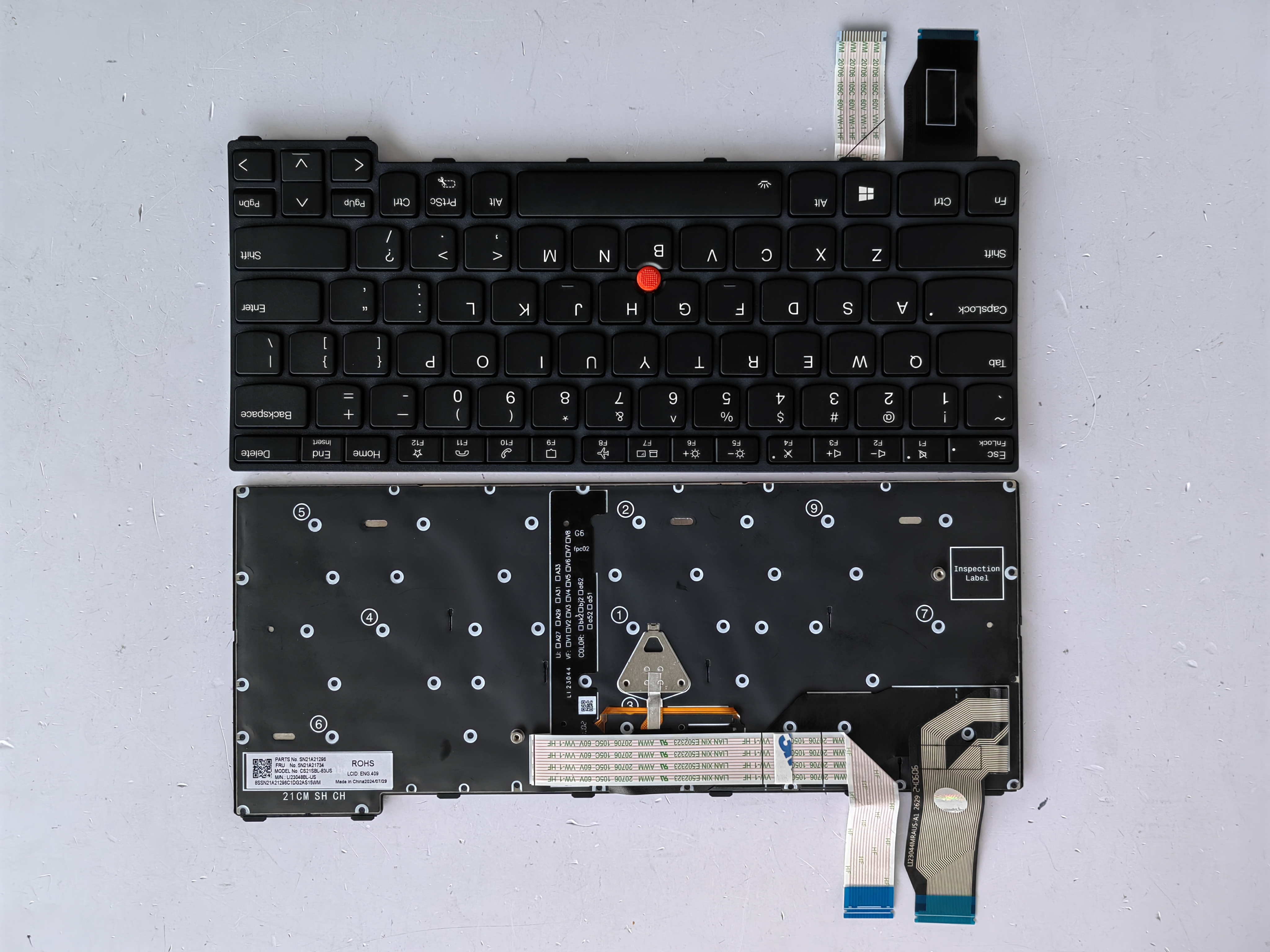 Picture of New Replacement Laptop Keyboard For IBM X13 third generation/X13 GEN3 BLACK FRAME BLACK With Point Backlit (OEM) US Layout